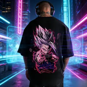 Dragon Ball DBZ Gohan Graphic Tank Top – Retro 80s 90s Anime Streetwear for Men, Unisex Cotton Summer Tank, Lightweight Breathable Fabric, Casual Oversized Fit, Trendy Manga Graphic Top, Perfect Gift for Dragon Ball Fans