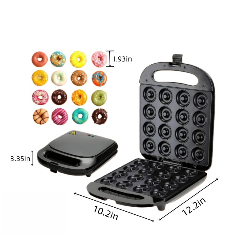 1000W donut machine, double-sided heating, with detachable non stick board, suitable for home, kitchen, cake, pancake, nut, snack or dessert, US standard two plug