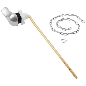 VEVOR Toilet Handle Replacement Kit, Front Mount Universal Toilet Handle, Toilet Handle Lever with Stainless Steel Flapper Chain, Toilet Flush Handle Fits Various Toilet Tanks, Chrome Finish, Silver