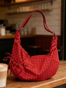 Vintage and minimalist tote bag with drawstring details on the side pockets, large capacity practical texture Casual shoulder bag, suitable for daily commuting, shopping in the mall, coffee shop dating, and gatherings