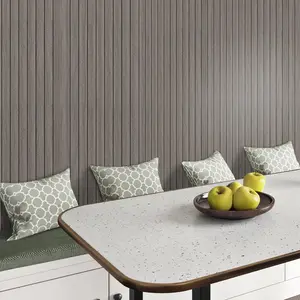 Light Imitation Slatted Wood Grain Waterproof Self-Adhesive Decorative Wallpaper, Modern Minimalist Industrial Style, Easy to Tear and Stick for Living Room Home Decoration