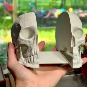 Unique 3D Printed Skull Bookend, Office Stationery Organizer, Desktop Storage Solution, Ideal for Desk Decoration & Creative Design, Desk Accessory, Desk Tidy, Office Desk Accessories