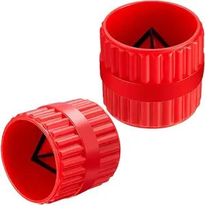 2 count Red Inner-Outer Reamer Pipe and Tube Deburring Reamer Tubing Chamfer Tool for PVC/PPR/Copper/Brass/ Tubes(3/16-inch to 1-1/4-inch)
