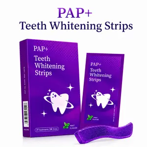 PAP+ Teeth Whitening Strips, Purple Tone Correction Whitening Strips, 7 Treatments / 14 Strips, Mint Flavor, Easy At-Home Smile Care