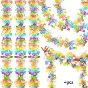 Easter Garland Decor,4PCS Glitter Tinsel Spring Garland Decorations for Tree Mantle Bedroom Office Classroom Party Indoor Outdoor Holiday Home,6.56 ft in Length Per Piece