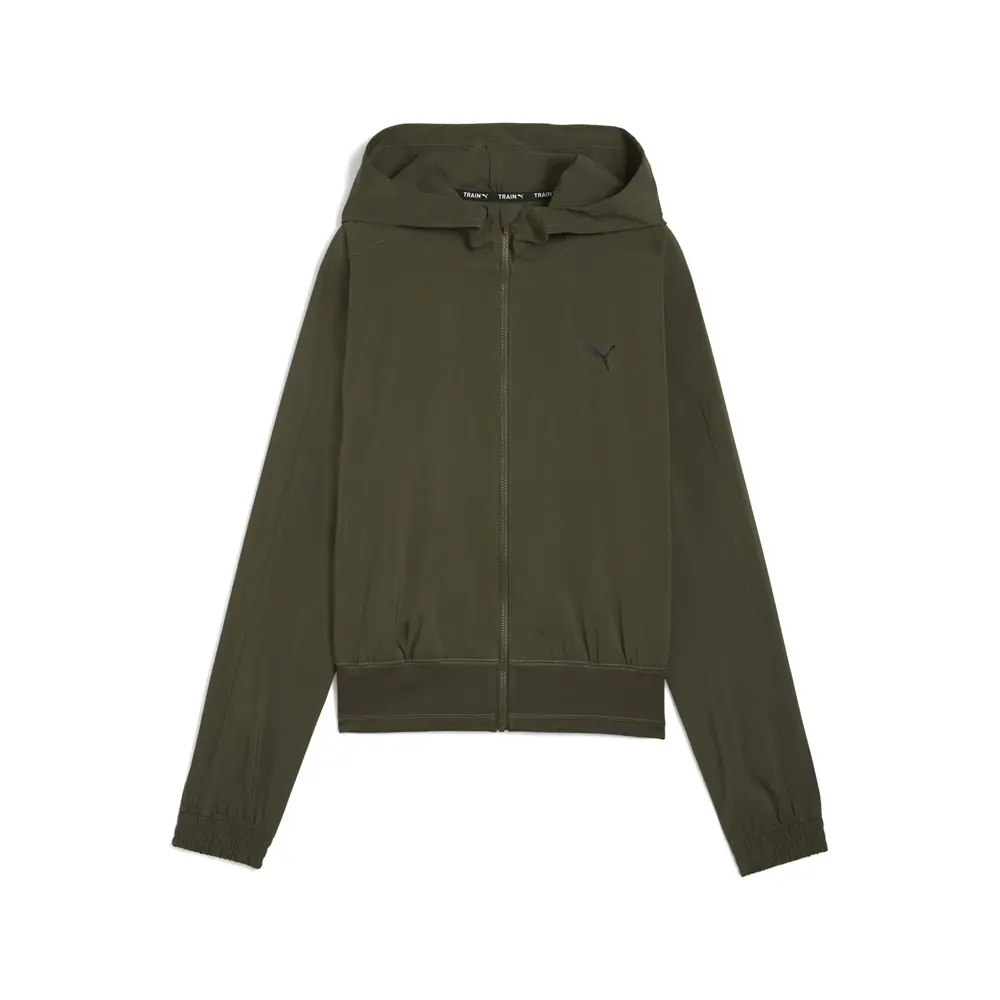 PUMA Womens Train Fav Woven Jacket Casual Outerwear Casual - Green PUMA Womens Train Fav Woven Jacket Casual Outerwear Casual - Green