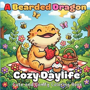 A Bearded Dragon Cozy Daylife: Coloring Book for Kids and Adults Featuring Easy Designs of Fun Lizards, Relaxing Tropical Scenes, Beach Days, and ... to Enjoy. (Animal Cozy Daylife Coloring Book), Paperback