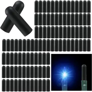 120 Pcs No Glow Caps for String Lights, Soft Rubber Christmas Blackout Light Cap Covers for 5mm Diameter Christmas LED String Lights to Hide The Extra Lights Not Needed（120 PCS）