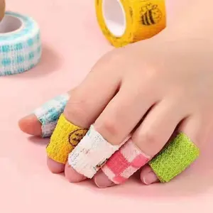 Cute Cartoon Pattern Finger Tape, 3 Counts/set Self Adhesive Finger Tape, Sports Tape for Students, Multifunctional Tape for Home School Office