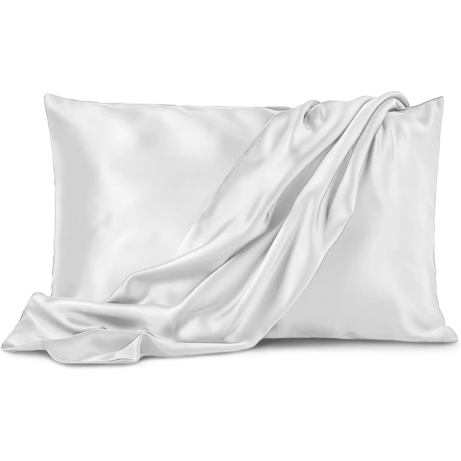 2 Pack Pure Bedding Satin Pillowcase  King Size 20"x40" Silky Pillow Cases for Hair and Skin - Satin Pillow Covers with Envelope Closure - Extra Soft Premium Microfiber