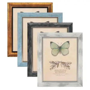 8x10 Picture Frames Set of 4 Rustic Retro Photo Frame with Plexiglass Wall Mount and Tabletop Display Family Friends Wedding Gift