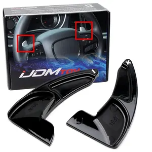 iJDMTOY Gloss Black Finish Large Paddle Extensions For Dodge Challenger Charger Durango, Grand Cherokee, 300/300C