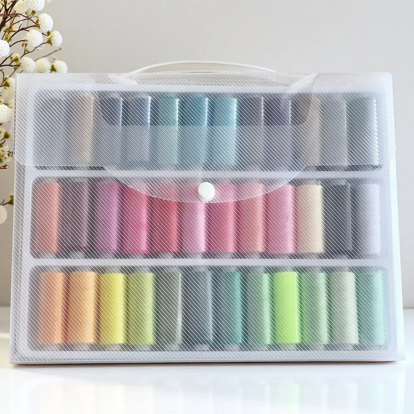 36-Colors Sewing Thread Set with Storage Box | Premium All-Purpose Thread (Large Spool) for Hand & Machine Sewing | DIY, Crafting, Quilting Supplies | Essential Sewing Kit | Sewing Threads for Sewing Machine