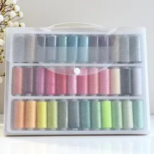 36-Colors Sewing Thread Set with Storage Box | Premium All-Purpose Thread (Large Spool) for Hand & Machine Sewing | DIY, Crafting, Quilting Supplies | Essential Sewing Kit