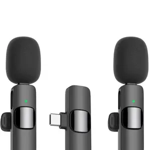 Wireless Lavalier Lapel Microphone for iPhone 15 Series/Android/Computer - Bluetooth Mini Phone Microphones for Video Recording - 2 Clip on Mics with USB C Interface for Tiktok YouTube Vlog