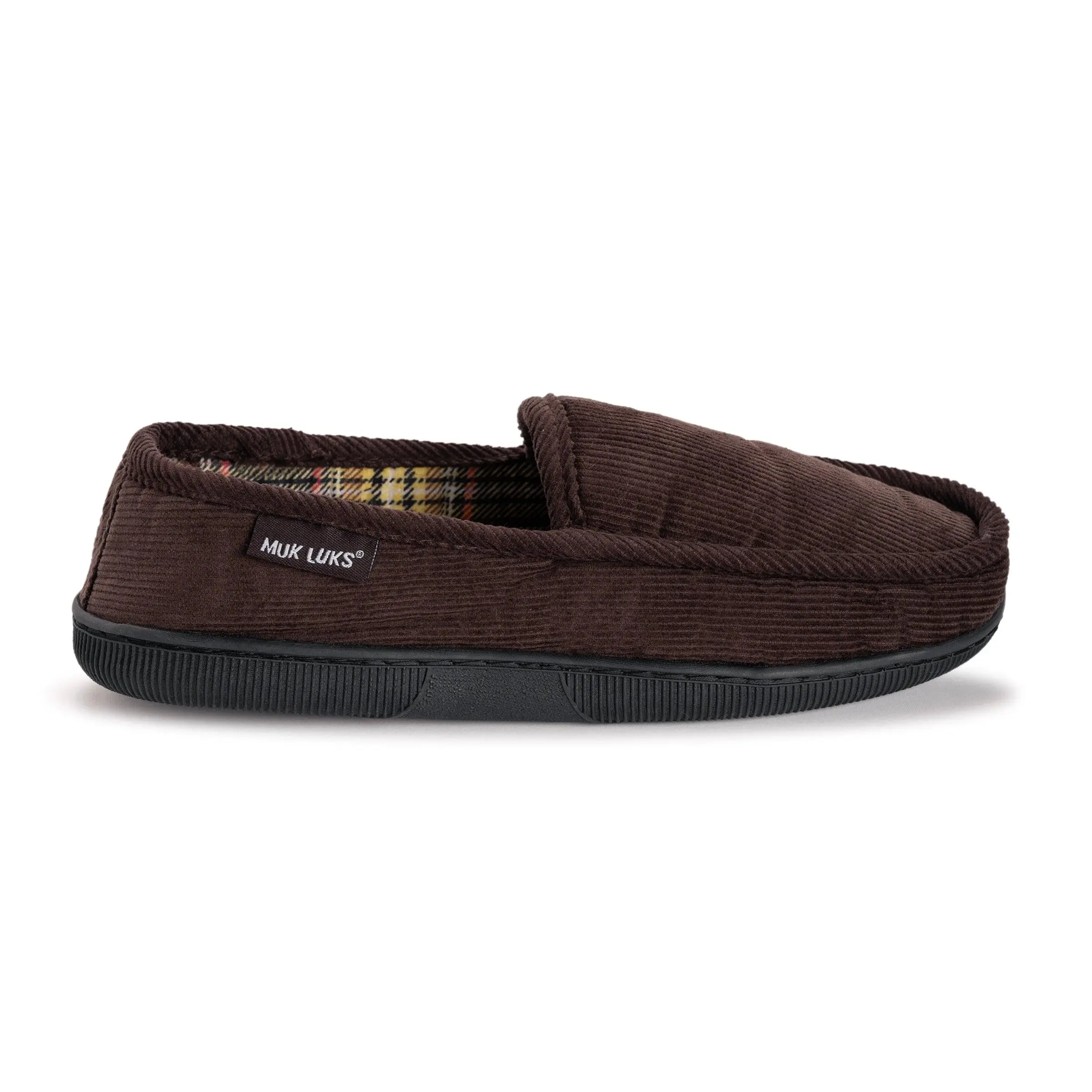 Men's Corduroy Moccasin Flannel Lined Slippers