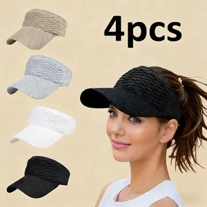 Women's Set Outdoor Sports Baseball Cap & Open-Top Sun Hats in Beige Gray White & Black for Sun Protection