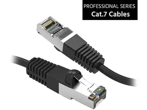 Nippon Labs Cat7 Shielded (SSTP) 600MHz Ethernet Network Booted Cable, 26AWG 1 Feet Gigabit LAN Network Cable RJ45 High Speed Patch Cable, Black, 60CAT7-1BK