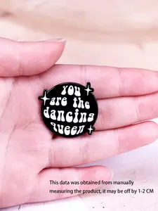 1pc Cute Cartoon Pin Set, Fun Dancing Queen Text Aesthetic Tie Pins, Versatile Pins for Backpacks, Hats, Bags, All Seasons, Durable Metal Pins