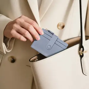 Women's Pebbled RFID Slim Wallet - Multi-Card Slot Portable Daily/Travel Clutch