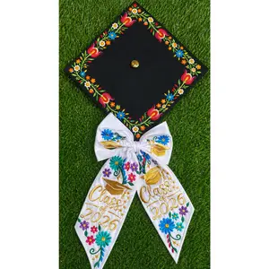 White Moño - Unique Embroidered Class of 2026 Bows IN STOCK