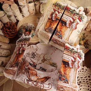 2set (3D Christmas Card with 2pcs Ribbon, 12pcs tags) Laser Cut Greeting Card, Pocket Wishes, Christmas Tree Decor, Suitble for Christmas Postcard, Gifts, Memo Cards, Durable Cards, XMS Revolutions.