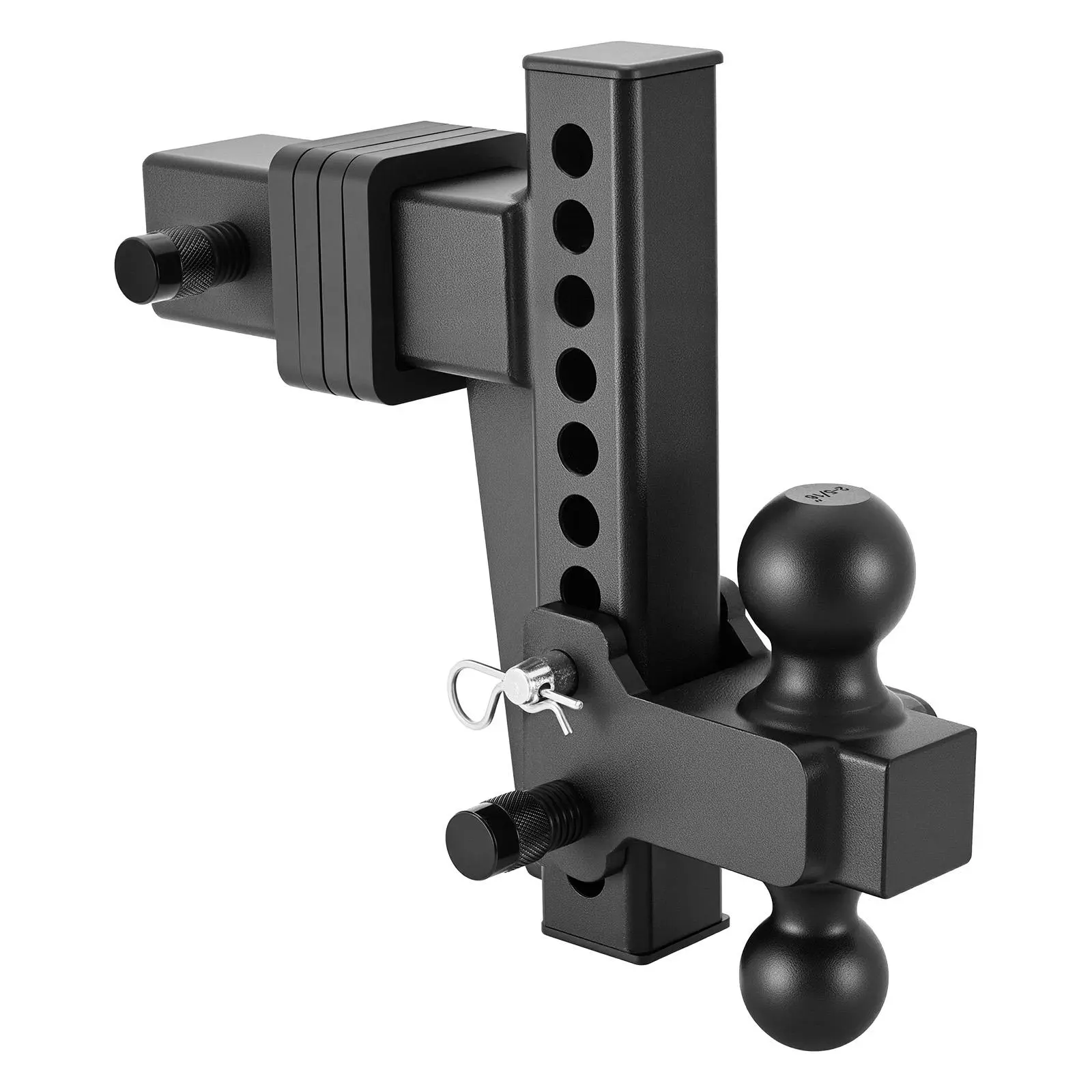 【Summerfinds】VEVOR Adjustable Trailer Hitch,Fit 2.5 Inch ReceiverTrailer Hitch Mount with 2 Inch & 2-5/16 Inch Balls28000 lbs GTW8 Inch DropTowing Ball Mounts for RVsOff-Road Vehicles and TrucksBlack