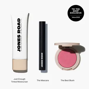 Tint, Flush and Flutter Bundle: Just Enough Tinted Moisturizer, The Best Blush, & The Mascara