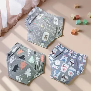 3pcs Washable Breathable Training Pants for Baby Boys & Girls, Washable Diapers, Leakproof Diaper Cover, Reusable Absorbent Underwear, Perfect for Active Babies