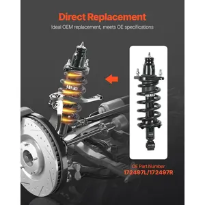 VEVOR Rear Shock Absorber Strut Assembly, 2Pcs Shock and Strut Assembly with Coil Spring, Compatible with 2007-2009 Honda CR-V Models, Automotive Replacement Struts for OE 172497L 172497R