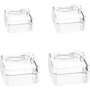 4 Sizes Square Clear Ball Stand Glass Ball Display Stand Ball Base Heavy Duty Glass Ball Stands Glass Sphere Display Storage Rack