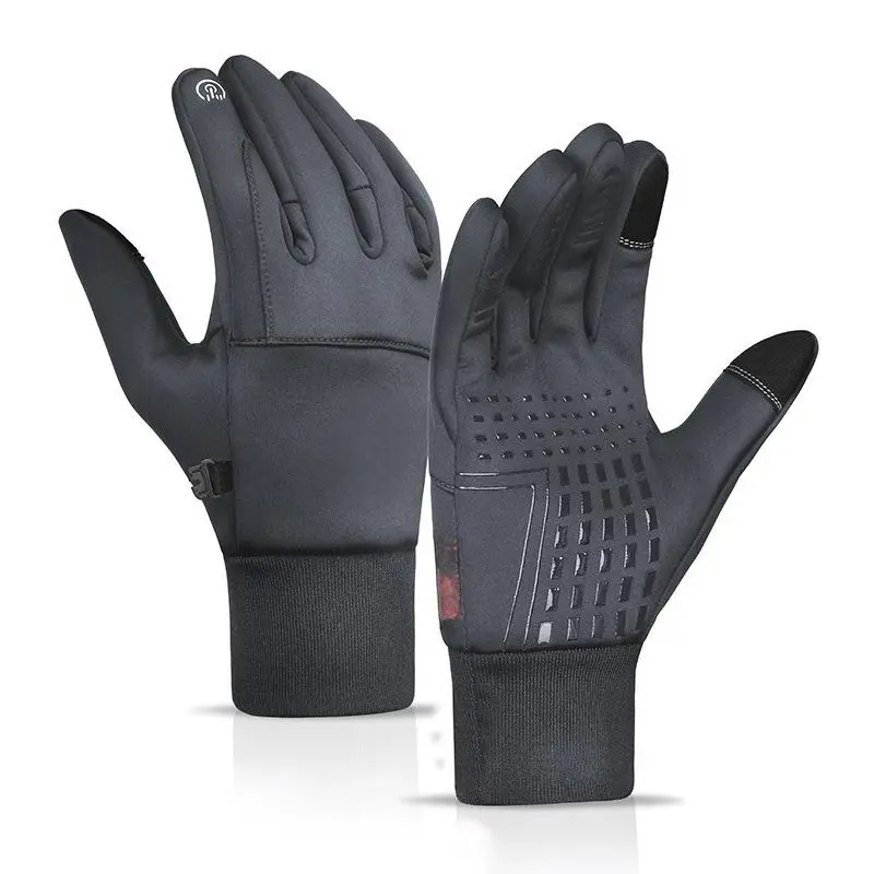 2025 Men's Winter Cycling Gloves - All-Weather, 2-in-1 Windproof Waterproof, Fleece Fully-Lined, Touchscreen-Compatible, Anti-Slip Firm-Grip Durable Palm for Outdoor Sports, Commuting, Fully-Lined Men's Gloves, 2-In-1 Men's Gloves