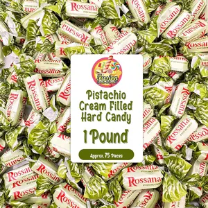 Rossana Pistachio Candy – 1 Pound Bag – Italian Hard Candy Individually Wrapped – Classic Pistachio Treat – Puntini Style Sweets – Authentic Italian Candy from Italy