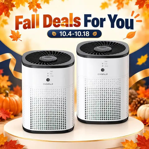 CHIVALZ Portable True HEPA Air Purifier for Bedroom, Desk, Living Room - 360° Air Intake, 3-in-1 Filtration, Aromatherapy Pad & 4-Hour Timer, Sleep Mode,  Removes Pet Allergens, Virus, Dust, Wildfire Smoke, Ash, Smog#CleanAir