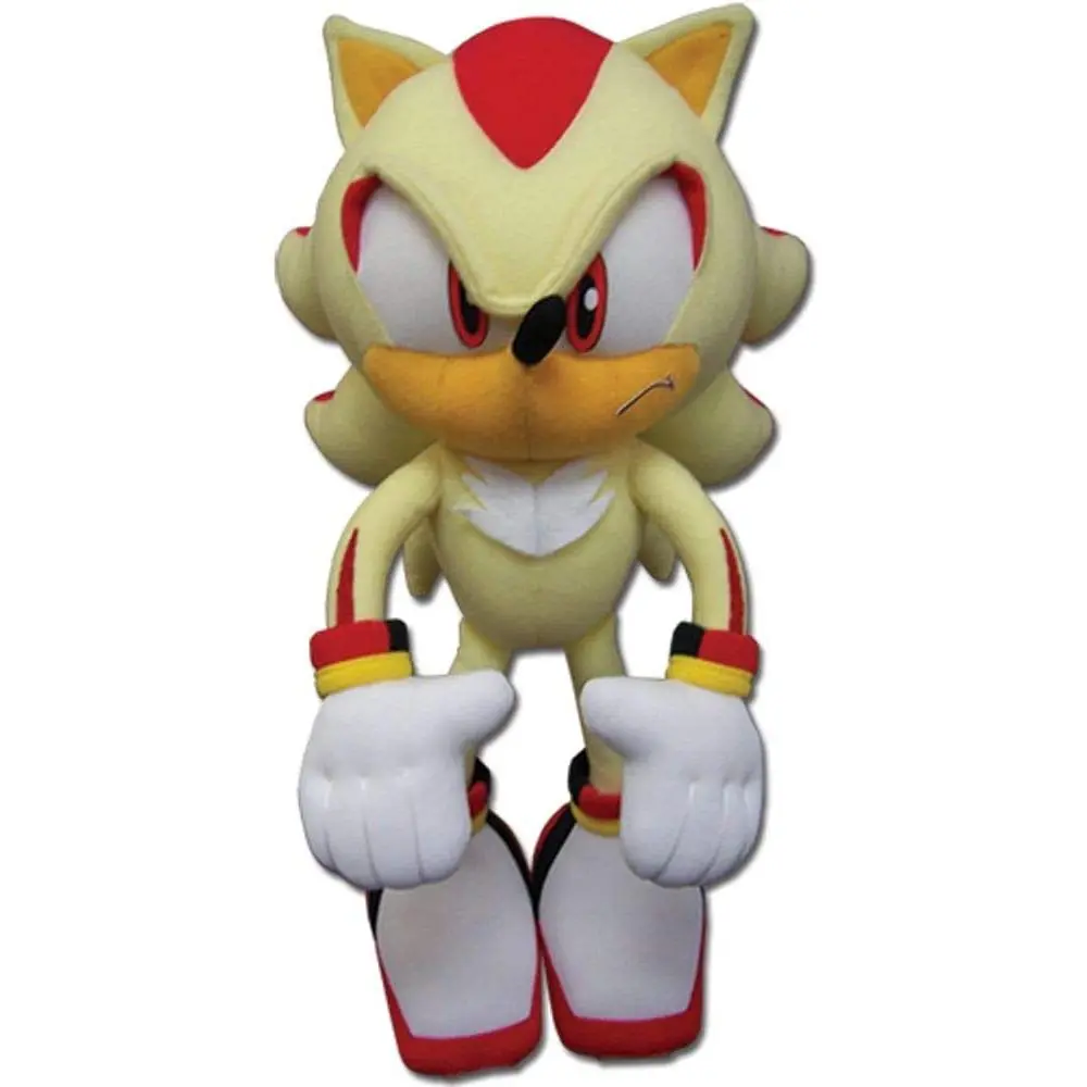 Licensed Sonic The Hedgehog Super Shadow 12-in Collectible Plush Stuffed Animal, Plush Fabric Entertainment Toy, 12 Inches