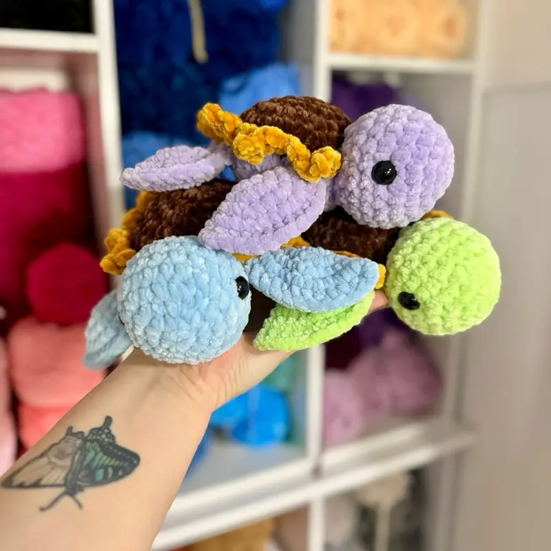 Sunflower Turtle Handmade Crochet Plushie