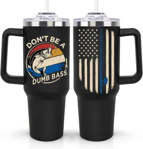 Fishing Gifts for Men, Gifts for Him Fisherman, Fishing Fathers Day Gift for Dad Husband, 40Oz Stainless Steel Fish Tumbler - Birthday Gift for Fisherman