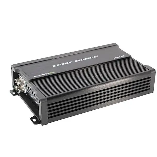 Deaf Bonce Machete Fight 4-Channel Stereo Power Car Audio Amplifier (MFA-4.220) - 1320W RMS Class D Compact Unit, 4 Ohms, 660W x 2, 9-15V, Bridgeable, 12 dB/Oct Crossover, 20-20000 Hz Frequency Response Car Electronics Accessory, Stereo Power Amplifier, 4