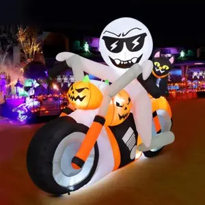 🎃 6FT Glowing Ghost Inflatable — LED Halloween Yard Decoration with Pumpkin, Scary & Fun Outdoor Display
