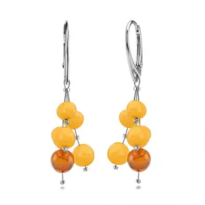 Butterscotch Amber Earrings in Sterling Silver