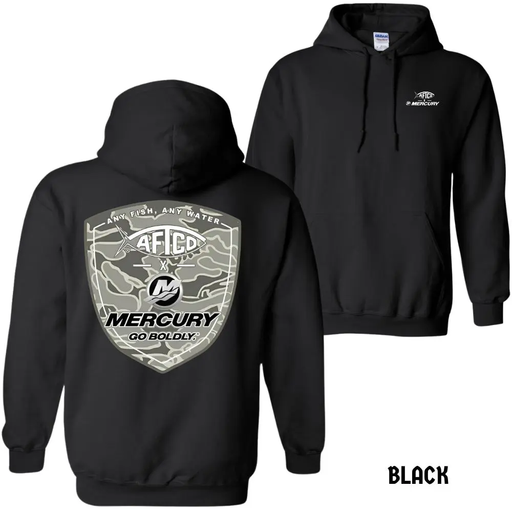 Graphic Fishing Hooded Sweatshirt, Unisex Casual Cotton Blend Pullover Top for Anglers and Boating, Tops