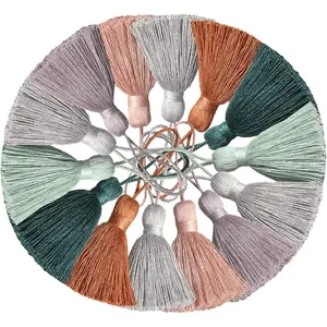 Cute Chunky Bookmark Tassels with Cord Loop for Home Decor Tassels for Jewelry, Bookmark, DIY Craft - 5.31 in Length 14 Pieces (Multi)