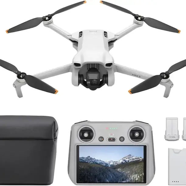 [Pre-Owned Options] DJI Mini 3 Crystal Recording Lightweight Drone - 4K Camera, 38-min Flight Time, 114min Total Flight, 10km (32800ft) Video Transmission, True Vertical Shooting, GPS Auto Return, Remote Control & Accessories (for Adults/Beginners)