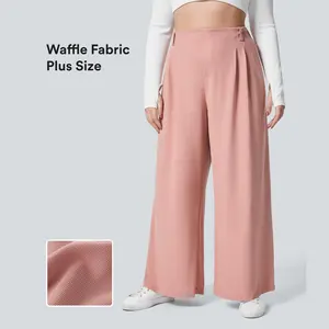 Halara Halara Flex High Waisted Side Pocket Wide Leg Waffle Work Plus Size Pants