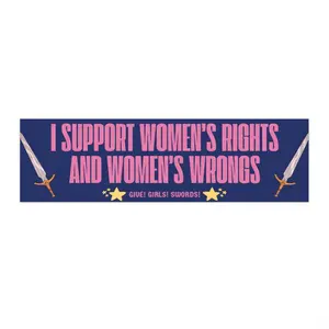 I Support Women's Rights and Wrongs Bumper Sticker Funny Feminist Bumper Stickers Waterproof Vinyl Sticker for Cute Cars