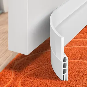 Pack of 2 Door Draft Stopper Under Door Draft Blocker 40 Inch Length 2 Inch Insulator Doors Sweep Weather Stripping Noise Stopper Strong Adhesive White Width Non Toxic Silicone Energy Savings Safe for Kids and Pets