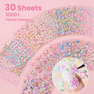 Beetles Nail Art Stickers - 3D Flower Nail Stickers Heart Nails Design Supplies DIY Decals for Decoration Nails Art for Women Girls