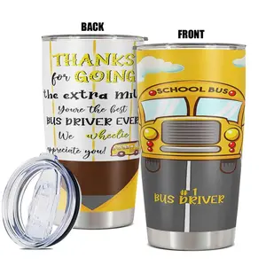 School Bus Driver Themed 20oz Tumbler, 1 Count Insulated Durable Tumbler, Gift for Any Occasion for Family, Friends, and Coworkers, Drinkware