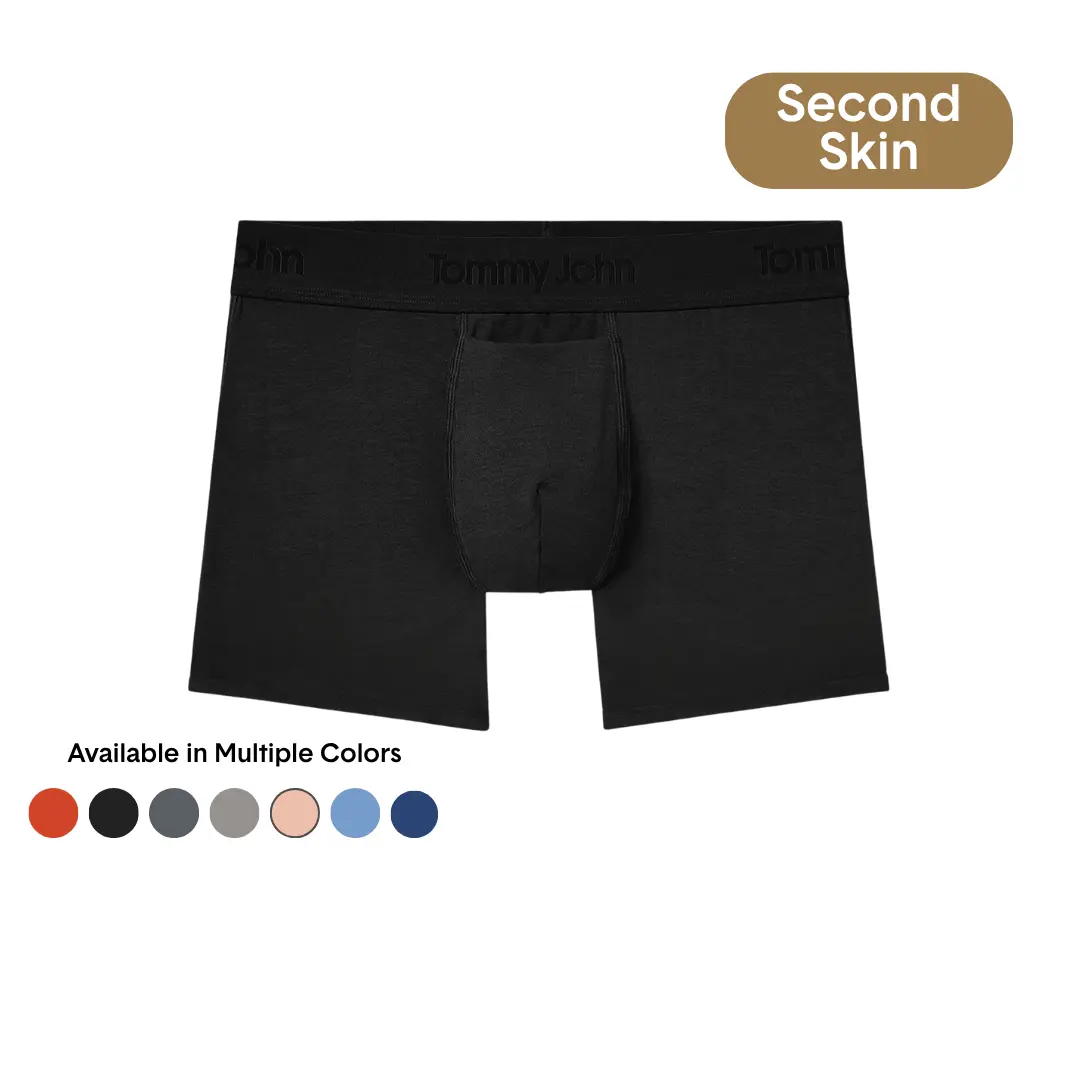 Tommy John Men's Second Skin 4" Trunk & Boxer Briefs | Luxury Soft Modal Fabric, Contour Pouch, Stay-Put Waistband Menswear Spandex