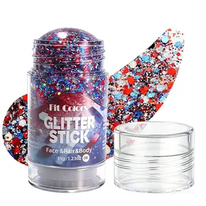 Patriotic Red White and Blue Face Hair Body Glitter Stick,4th of July Outfits and Accessories for Women Kids,USA Flag Makeup for Independence Day 250 Anniversary Memorial Day Veterans Day,summerwins
